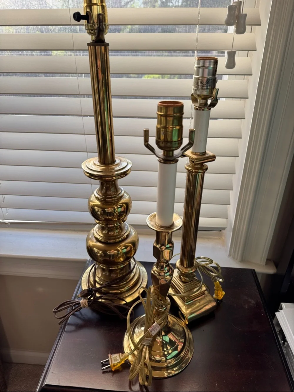 3 Brass Table Lamps